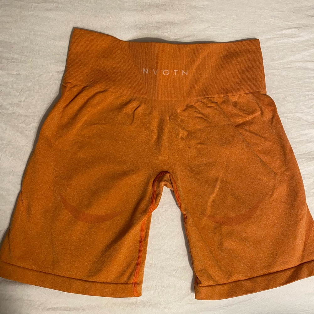 NVGTN Burnt Orange Contour Seamless Shorts